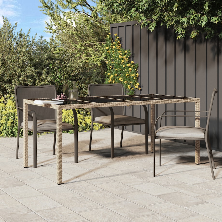 vidaXL Stół Ogrodowy Beżowy 190x90x75 cm Polirattan