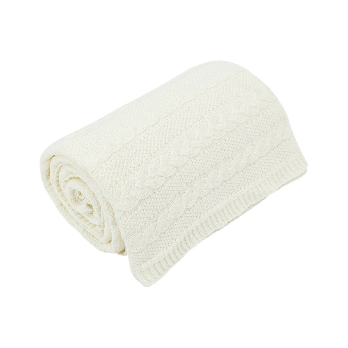 Koc dzianinowy bawełniany 200x220 cm – VENEZIA200 ECRU