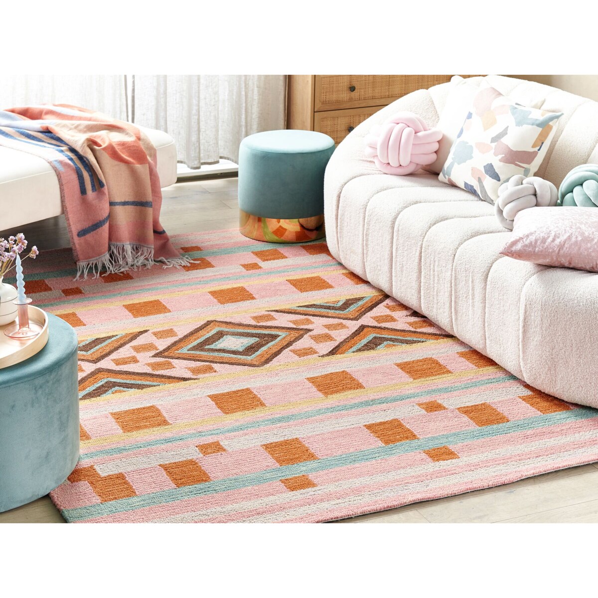 Dywan wełniany 160 x 230 cm wielokolorowy YOMRA