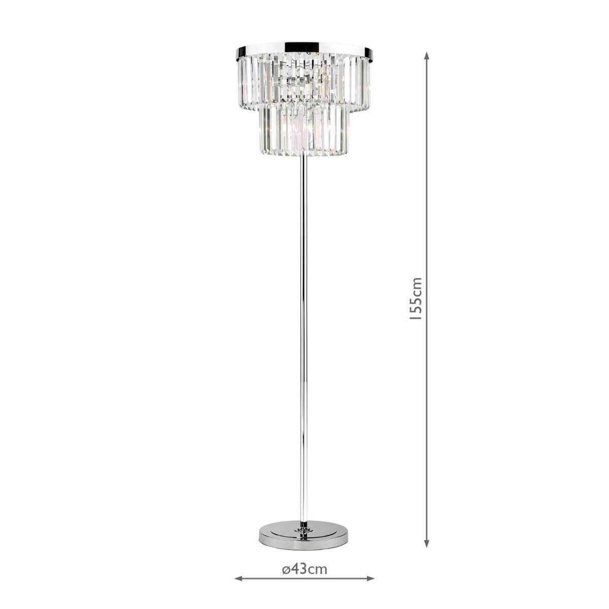Podłogowa lampa salonowa Angel ANG4908 Dar Lighting glamour kryształ chrom