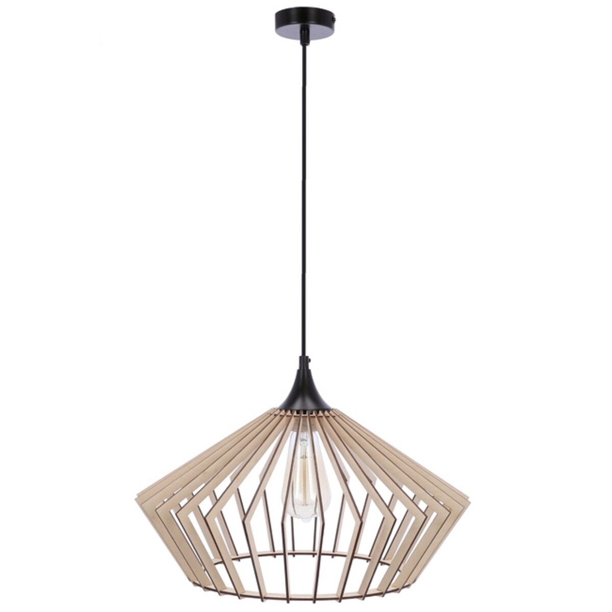 Skandynawska lampa wisząca Eco 31-13491 Candellux abażur drewniany