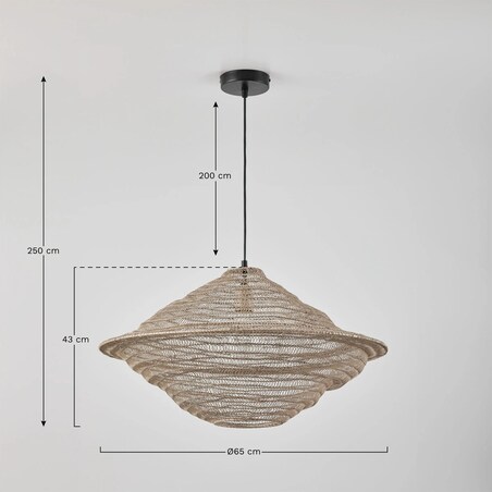 Lampa wisząca z metalowej siatki Zulma Ø65 cm