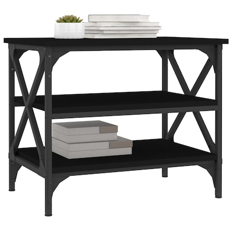 vidaXL Stolik boczny, czarny, 55x38x45 cm, materiał drewnopochodny