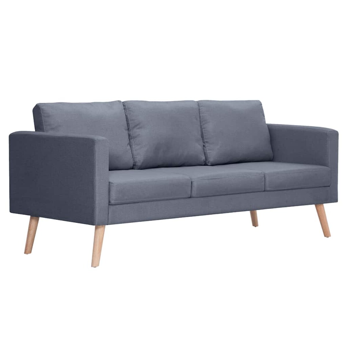 vidaXL Sofa 3-osobowa, materiałowa, ciemnoszara