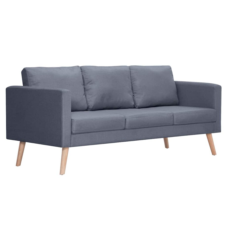 vidaXL Sofa 3-osobowa, materiałowa, ciemnoszara