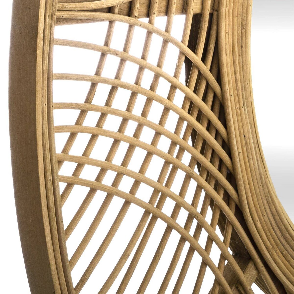 Lustro boho w bambusowej ramie INA, Ø 70 cm