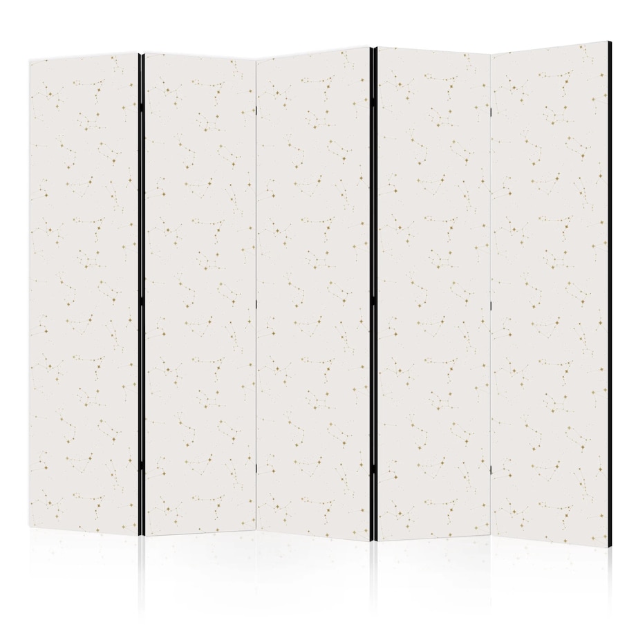 Parawan dwustronny Tła i desenie 225x172 cm 5-częściowy biały