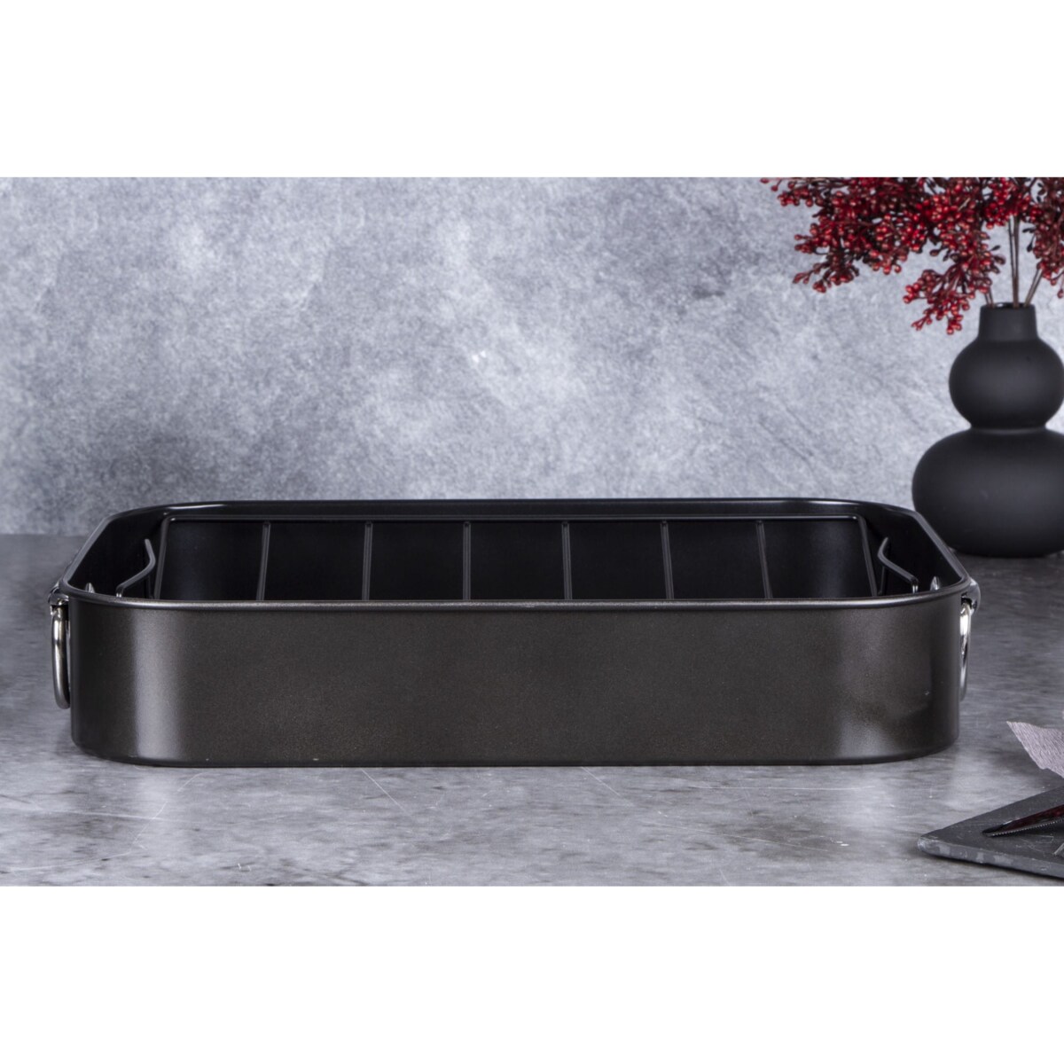 Brytfanna do pieczenia z rusztem 41.5x32cm BERLINGER HAUS Shiny Black