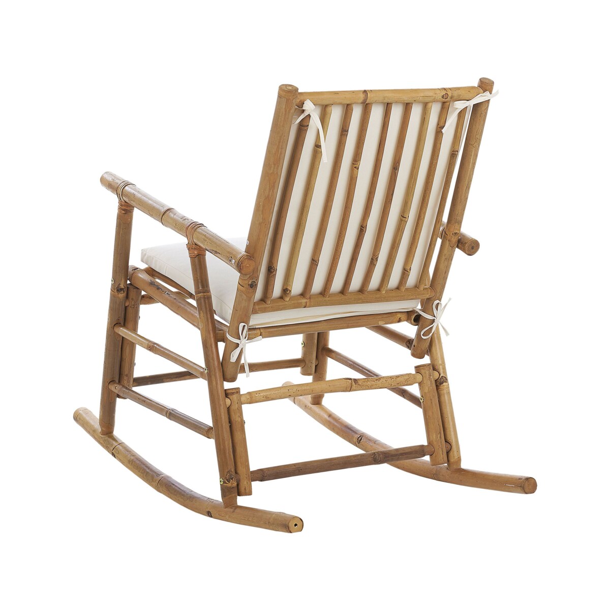 Fotel bujany bambusowy jasne drewno z białym FRIGOLE