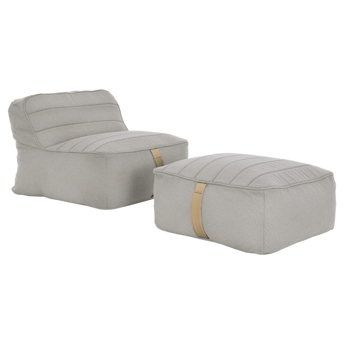 Fotel ogrodowy z podnóżkiem beżowy, sponge, siedzisko