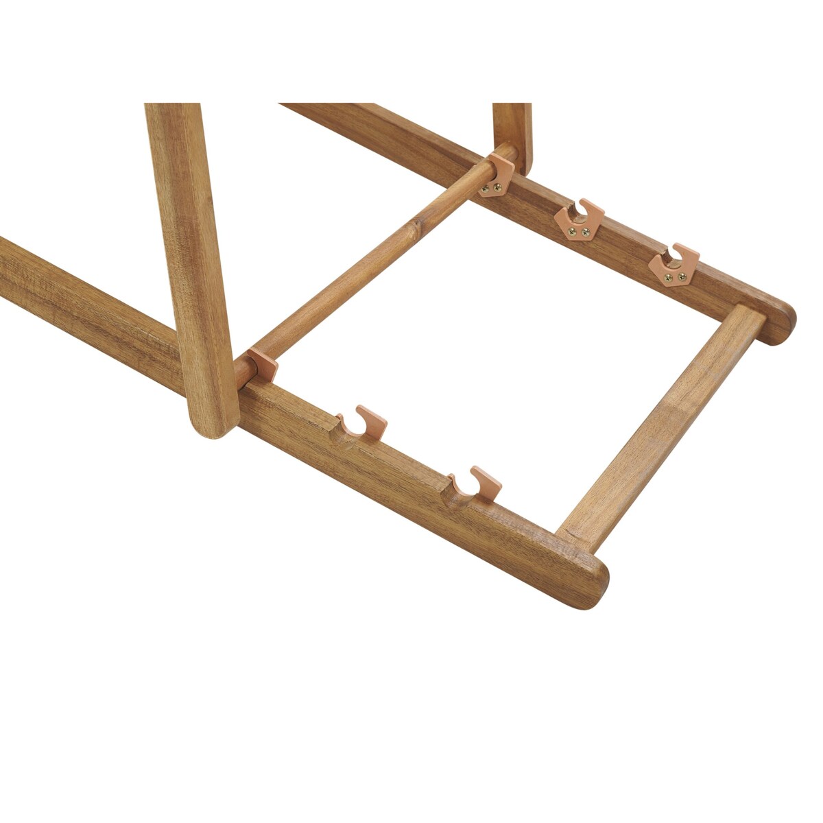 Zestaw 2 leżaków ogrodowych jasne drewno akacjowe wzór w pomarańcze ANZIO