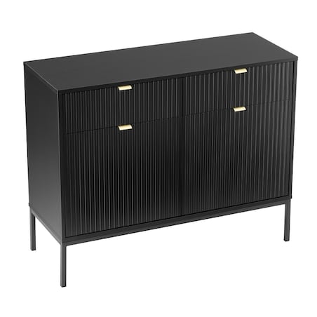 Komoda czarna na nóżkach Lamelli