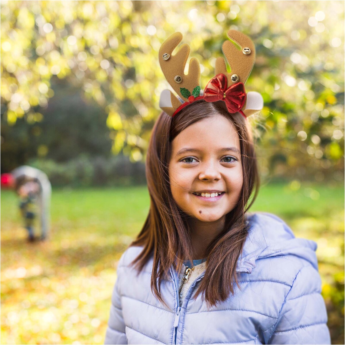 Opaska Na Głowę Rogi Renifera 24X25 Cm Święta Mikołajki Ozdoba Do Włosów Jasnobrązowe