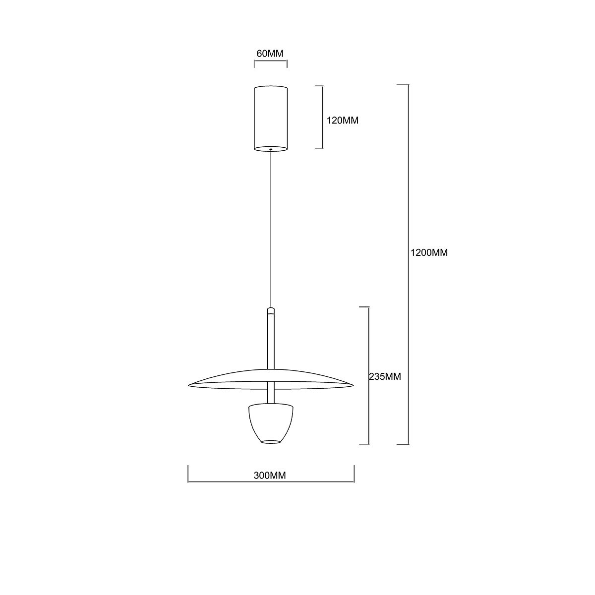 Lampa wisząca Light Prestige Ufo czarny LED CCT 3000K/4000K/6000K (regulowana) 1 szt.