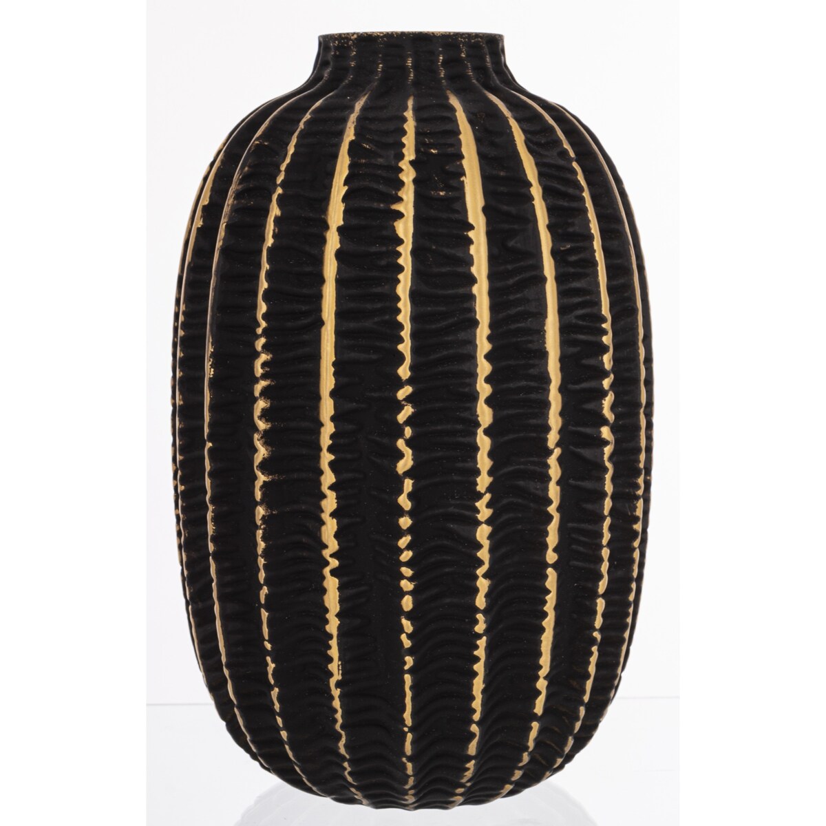 Wazon szklany 23x15x15 cm KADO-4 ze złotym prążkowaniem tall