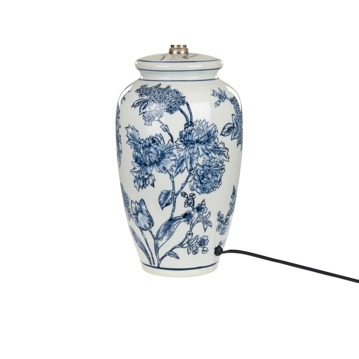 Lampa stołowa porcelanowa biało-niebieska BELUSO