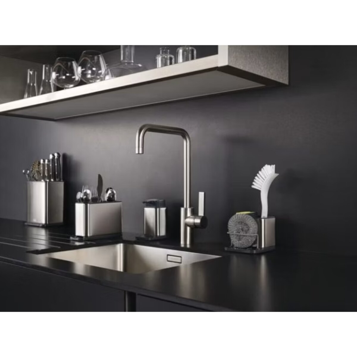 Organizer do zlewu stalowy Surface, 18 x 12.5 x 12.8 cm, Joseph Joseph