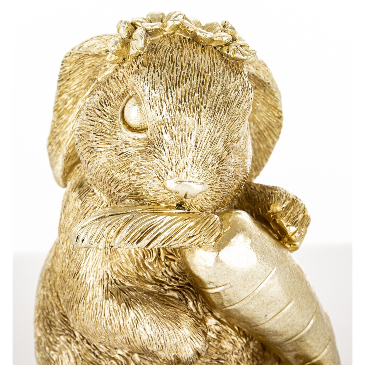 Figurka - złota króliczka z marchewką 16,5x12x10 cm KAROTO-3