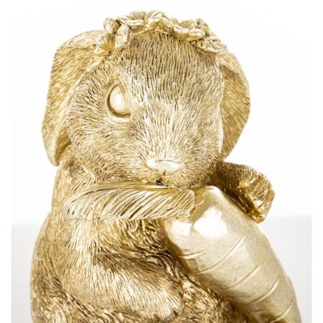 Figurka - złota króliczka z marchewką 16,5x12x10 cm KAROTO-3