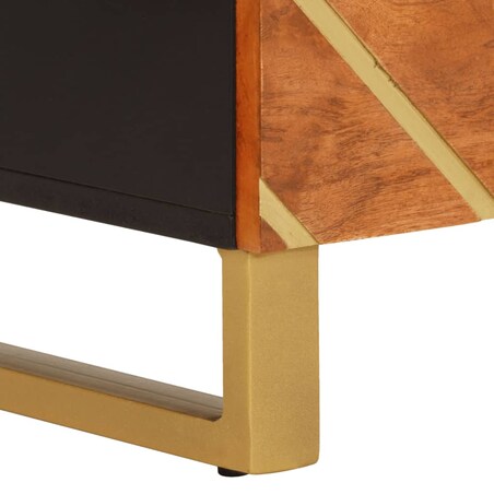 vidaXL Komody, 2 szt., brązowo-czarne, 60x33,5x75 cm, drewno mango