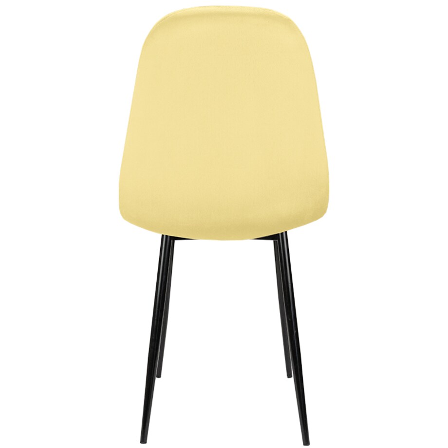 Krzesło tapicerowane welurowe pikowane nowoczesne żółte