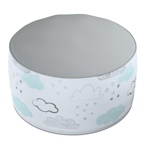 Puf dwukolorowy Coli, ecru-niebieski, 50x25 cm, Magic Collection