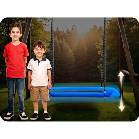 Huśtawka ogrodowa Neo-Sport bocianie gniazdo fotel wiszący 110x70 cm czarno-niebieska