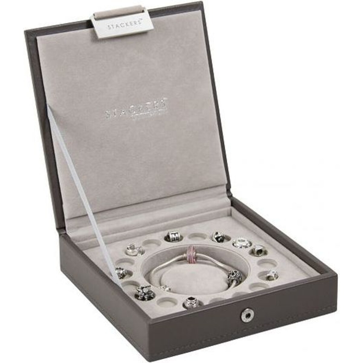 Szkatułka na bransoletkę i charmsy Stackers szarobrązowa