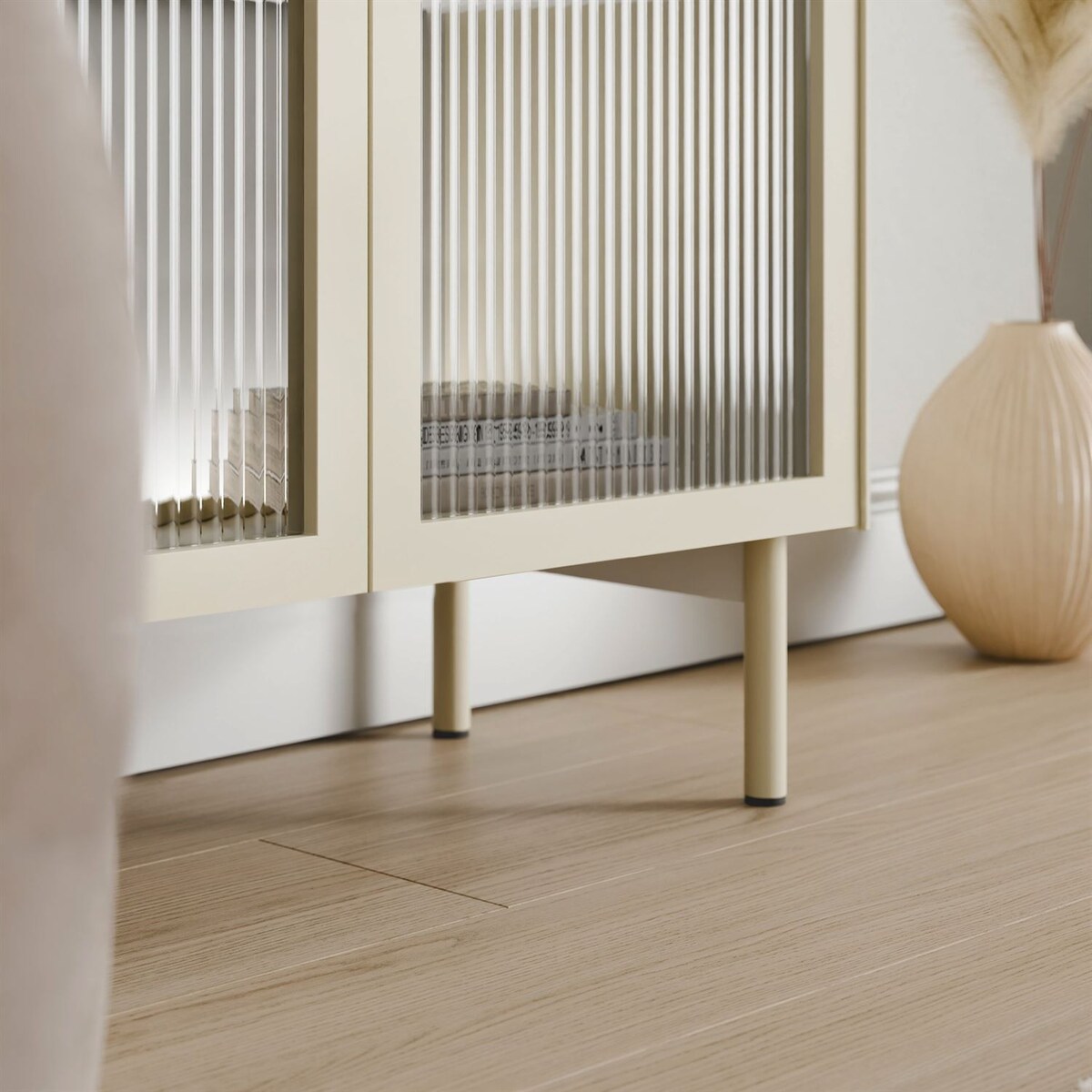 Witryna LINEA z oświetleniem LED, kaszmir