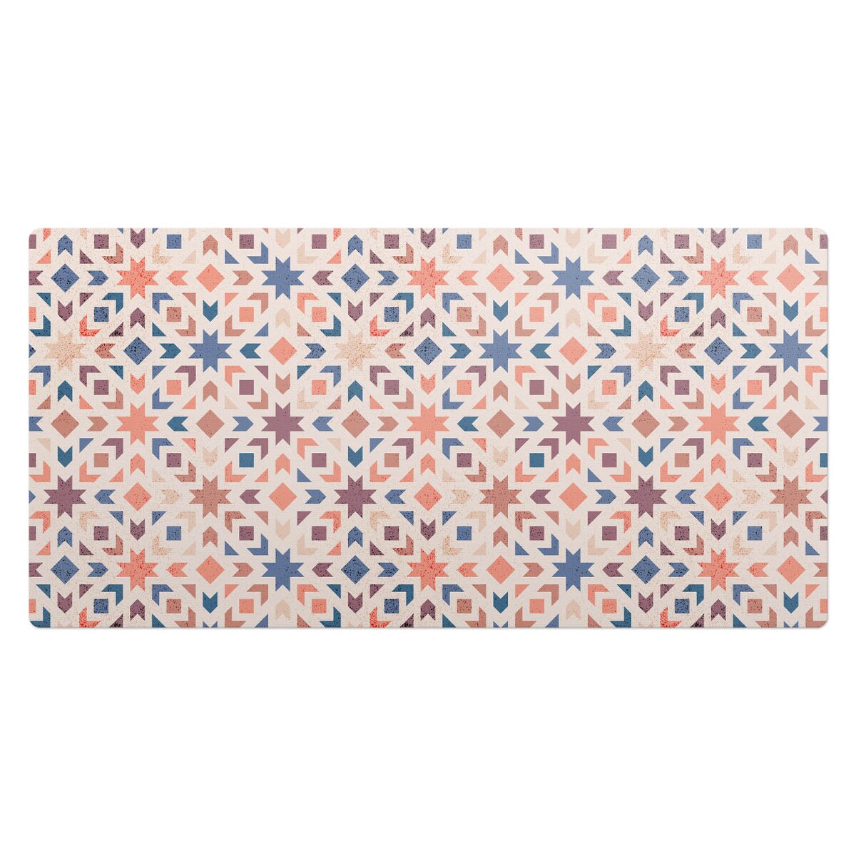 Różowa mata na biurko Geometryczny wzór retro, 100x50 cm