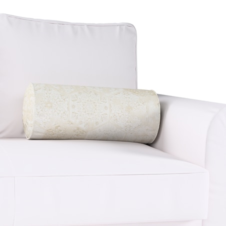 Poduszka wałek z zakładkami, szaro-beżowy ornament, Ø20 x 50 cm, Secret Garden