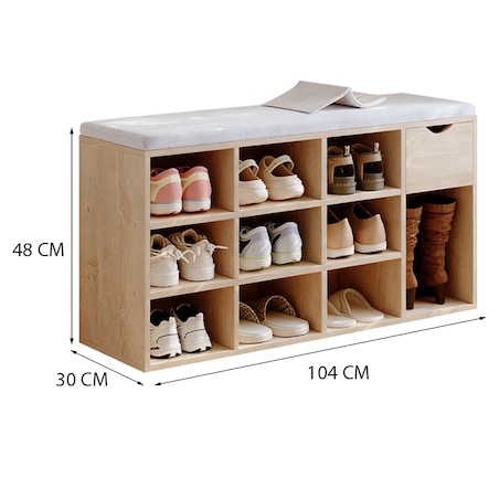 Szafka na buty z siedziskiem loft sonoma ławka przedpokój z szufladą 100 cm