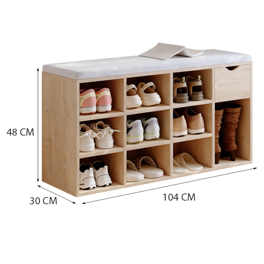Szafka na buty z siedziskiem loft sonoma ławka przedpokój z szufladą 100 cm