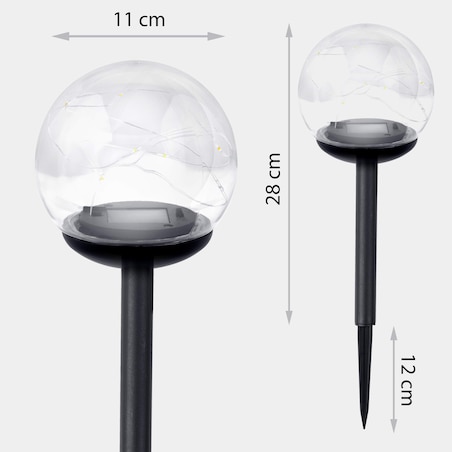 Lampa solarna ogrodowa kula led Ilumen 4szt.