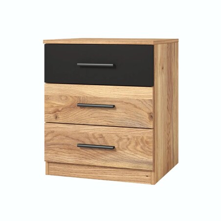 Szafka nocna BETA 3S dąb muavella/czarna