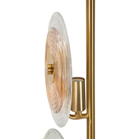 Lampa stołowa Venice, kolor złoty, naturalny i brązowy, szkło i żelazo, 25 x 25 x 63 cm, 2 x E14, do salonu i sypialni, Mauro Ferretti