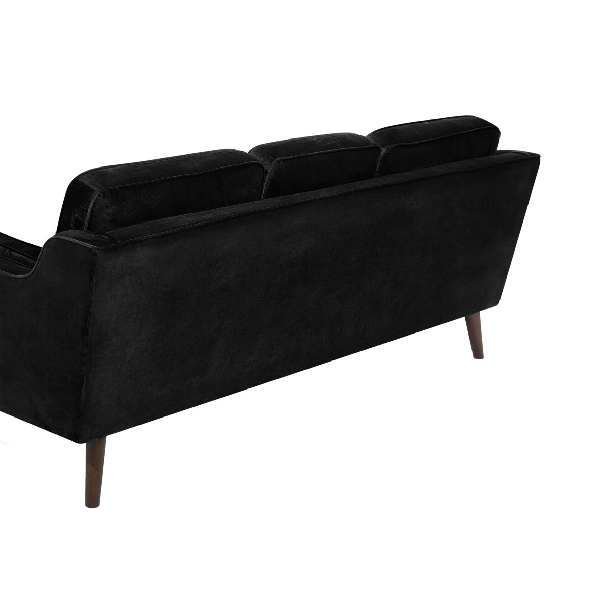 Sofa 3-osobowa welurowa czarna LOKKA