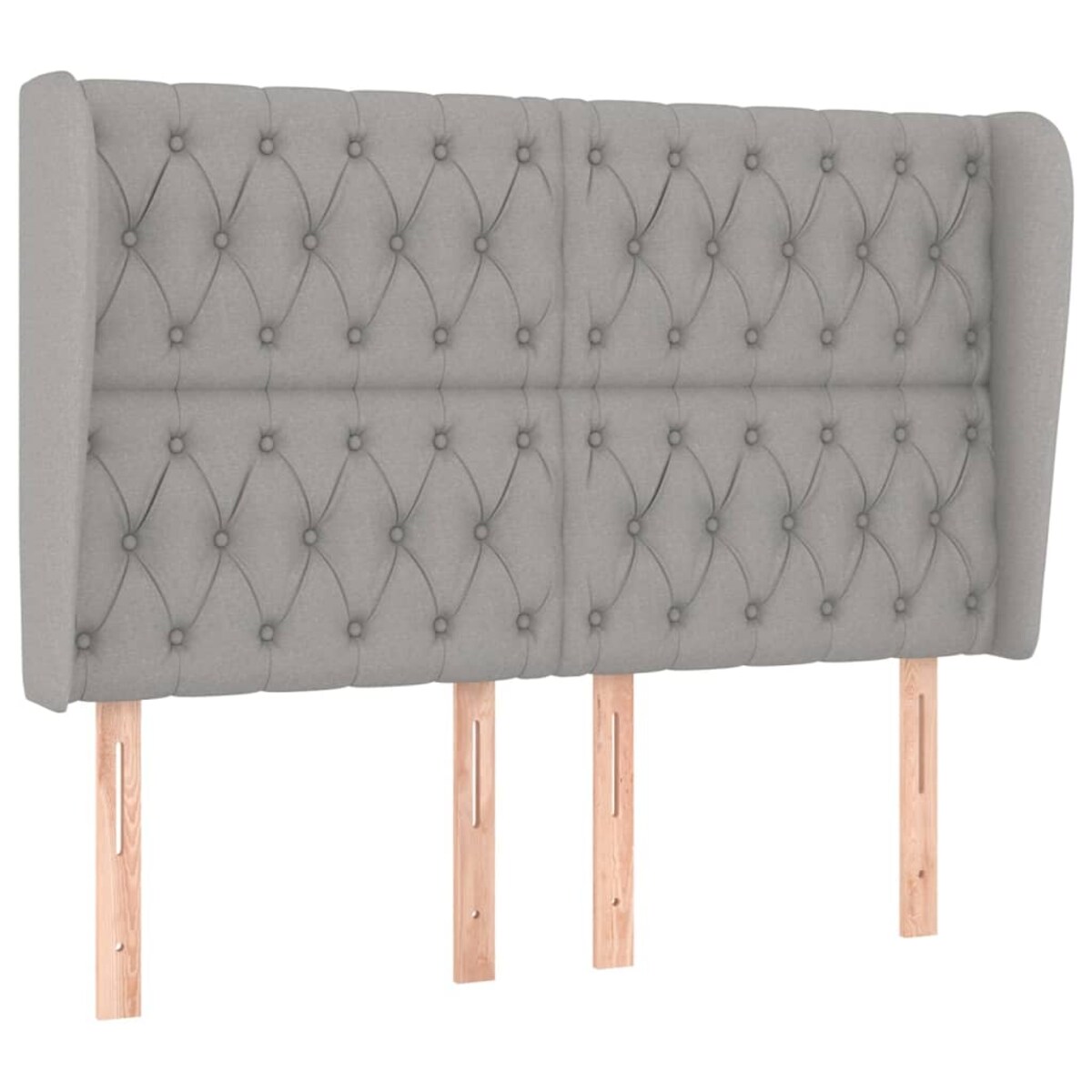 vidaXL Zagłówek uszak, jasnoszary, 147x23x118/128 cm, tkanina