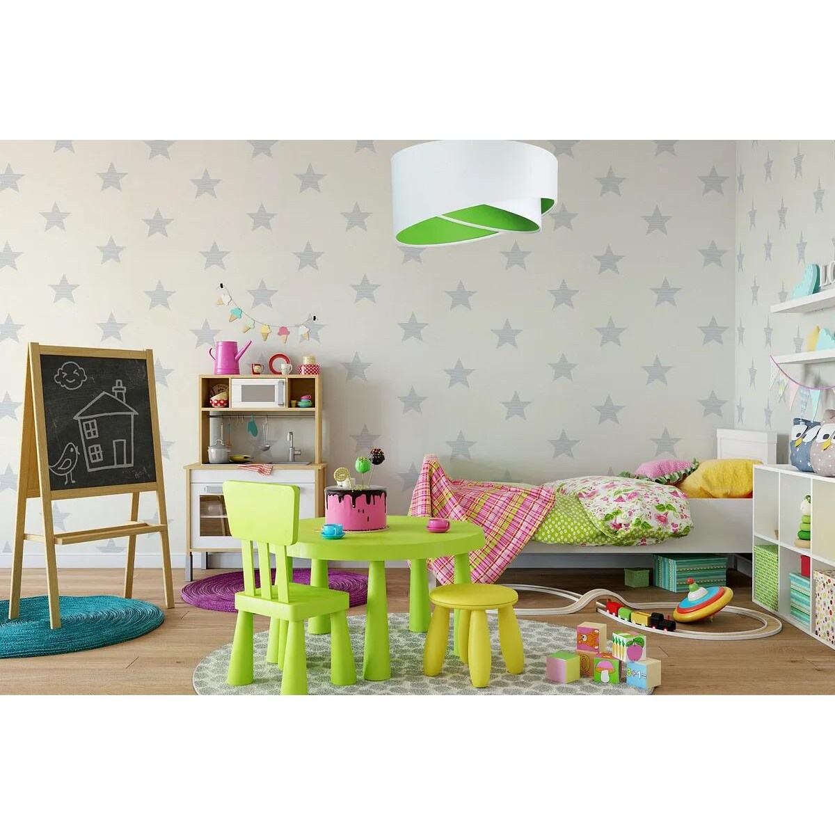 Lampa wisząca GEMSTONE WHITE biała/zielona