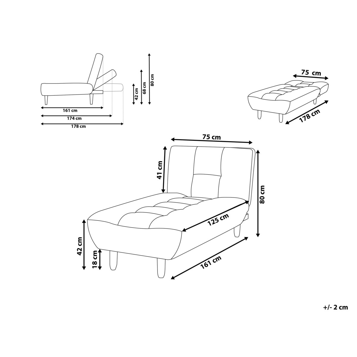 Szezlong ALSTEN Zielony