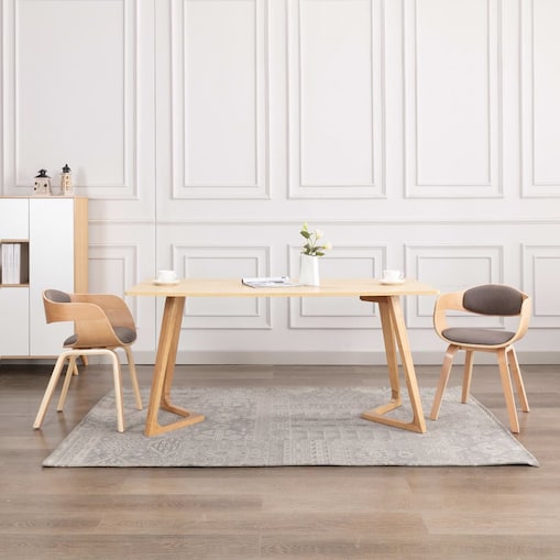 vidaXL Krzesła stołowe, 2 szt., gięte drewno i tkanina w kolorze taupe