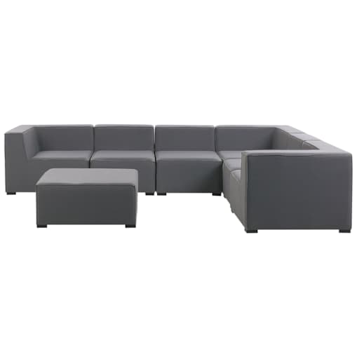 Zestaw ogrodowy 7-osobowy lewostronny szary AREZZO