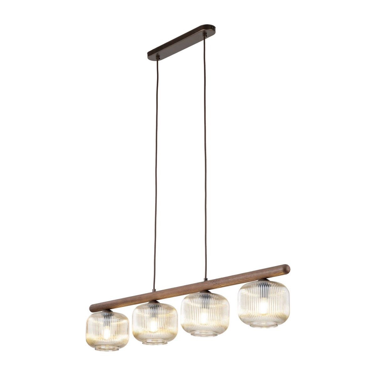 Lampa wisząca TK Lighting SALVIA BROWN 11070, 4xE14, regulowana, brąz/koniak, metal szkło drewno