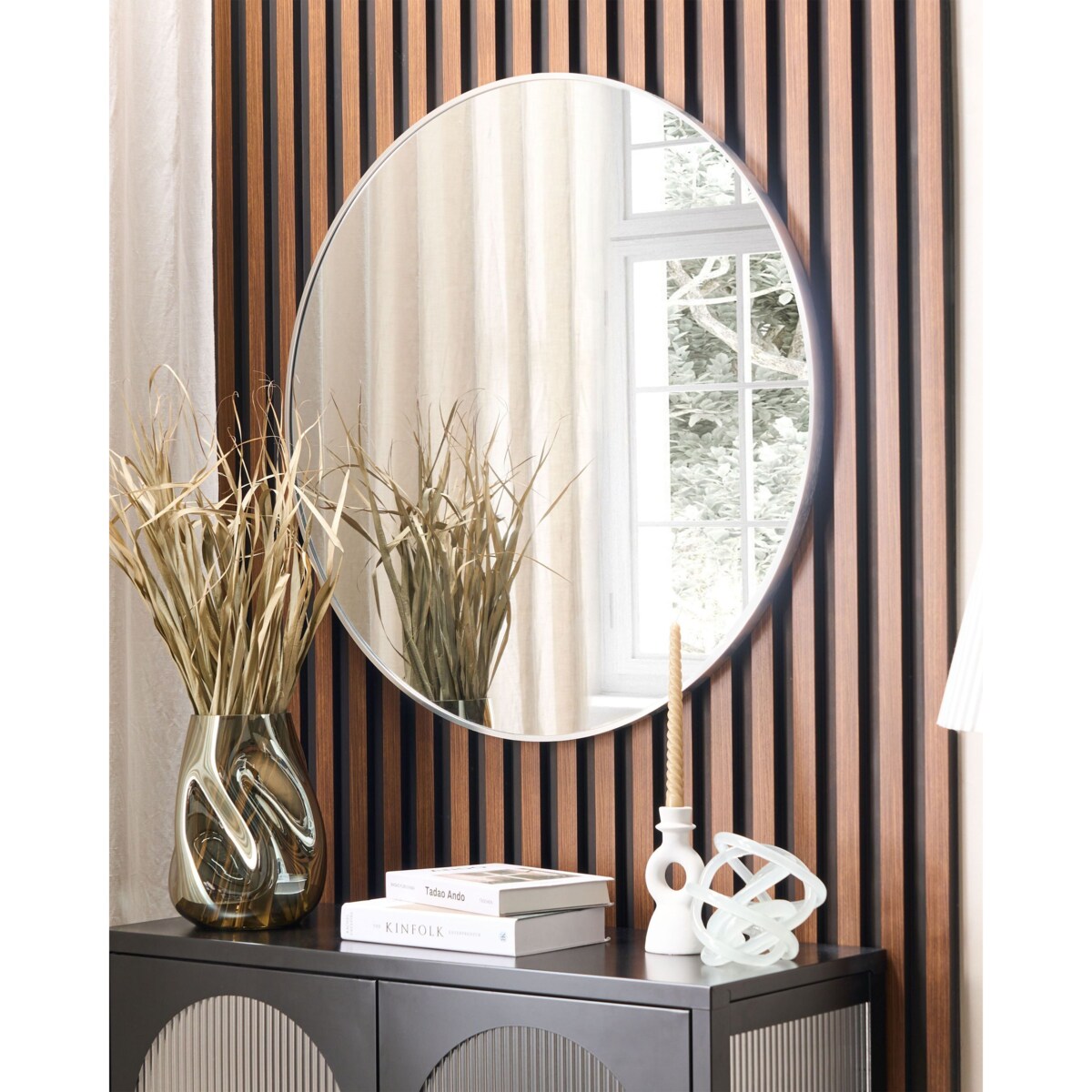Lustro ścienne ANNEMASSE 80 cm 80 cm Metal Srebrny
