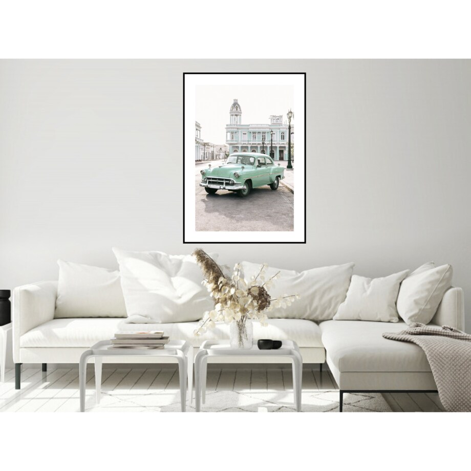 Poster Story, Plakat, Obraz - Miętowy Samochód Retro na Kubie, wymiary 70 x 100 cm