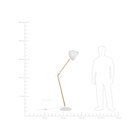 Lampa podłogowa regulowana drewniana biała HETTON