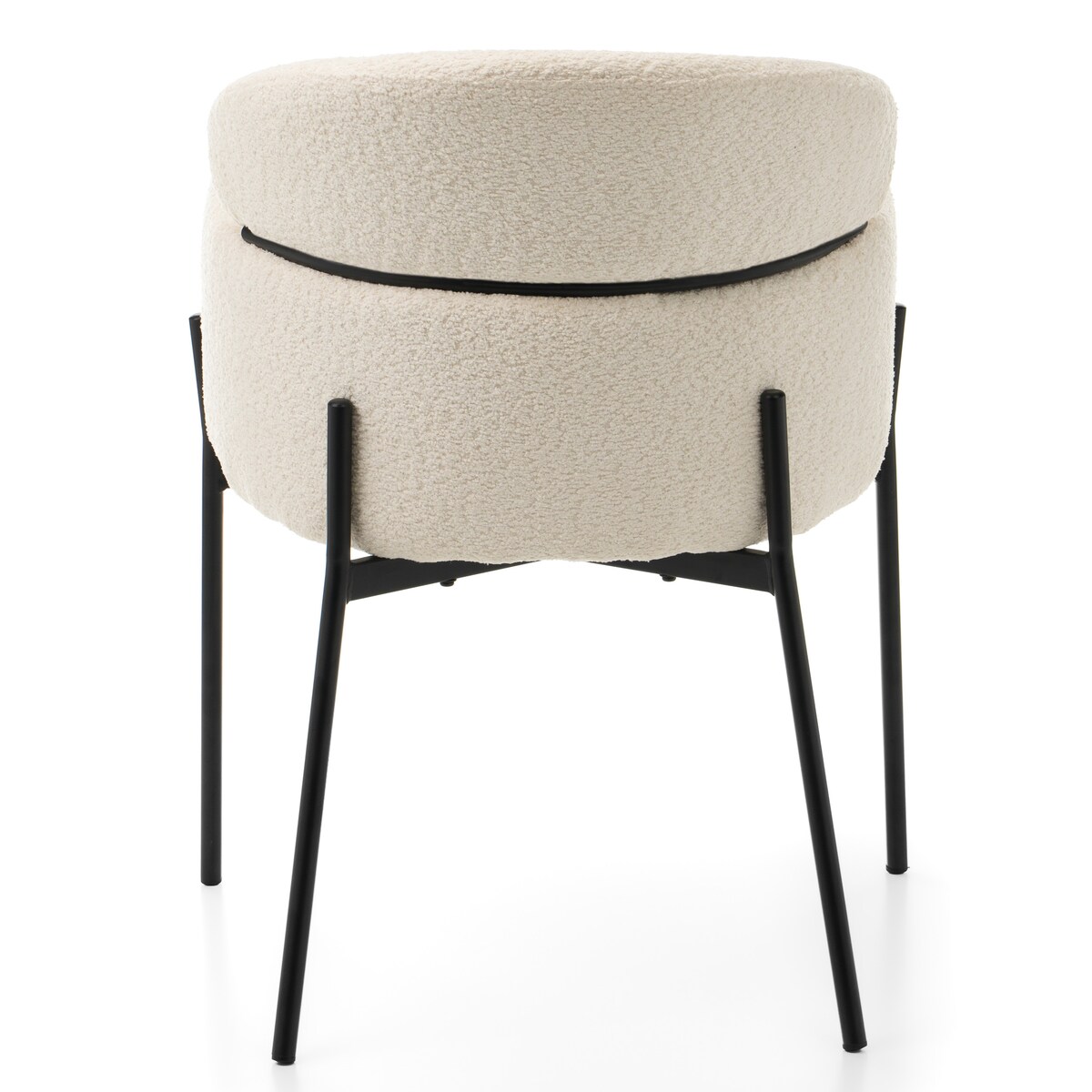 Krzesło tapicerowane boucle do salonu BOLZANO jasnobeżowe ecru