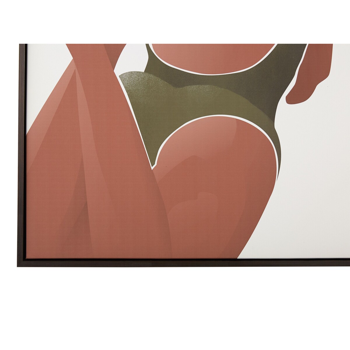 Obraz na płótnie w ramie kobieta 63 x 93 cm brązowo-biały FELTRINA