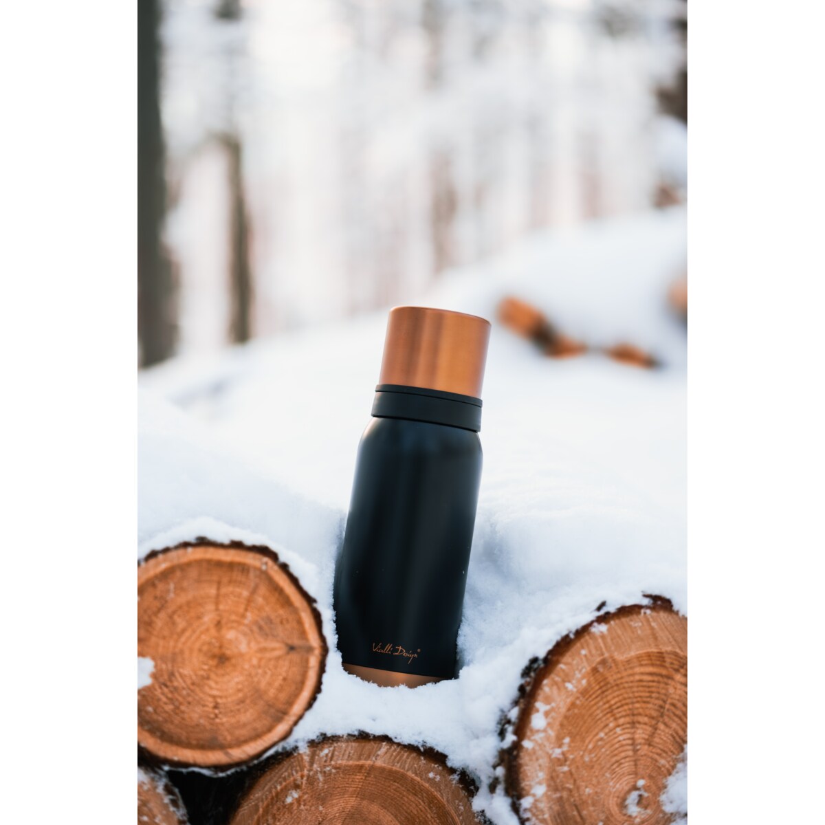 Termos turystyczny 1l FUORI czarny Rose Gold 28098