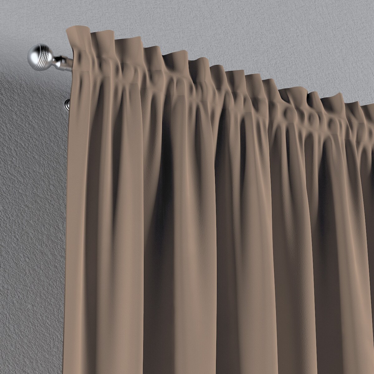 Zasłona na kanale z grzywką 1 szt. 130x245 mocca